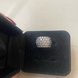 925 sterling silver cubic zirconia ring, size 6